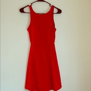 Red low back dress
